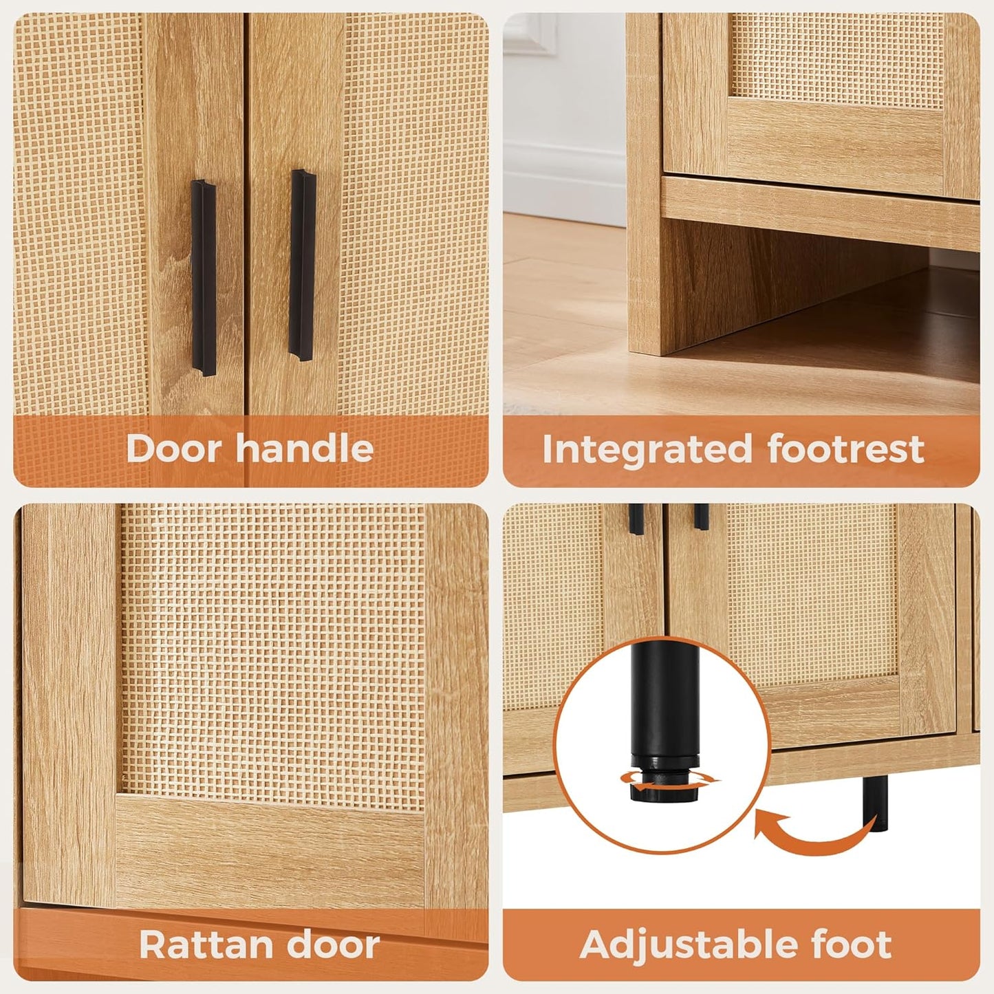 Rattan Buffet Cabinet with Storage