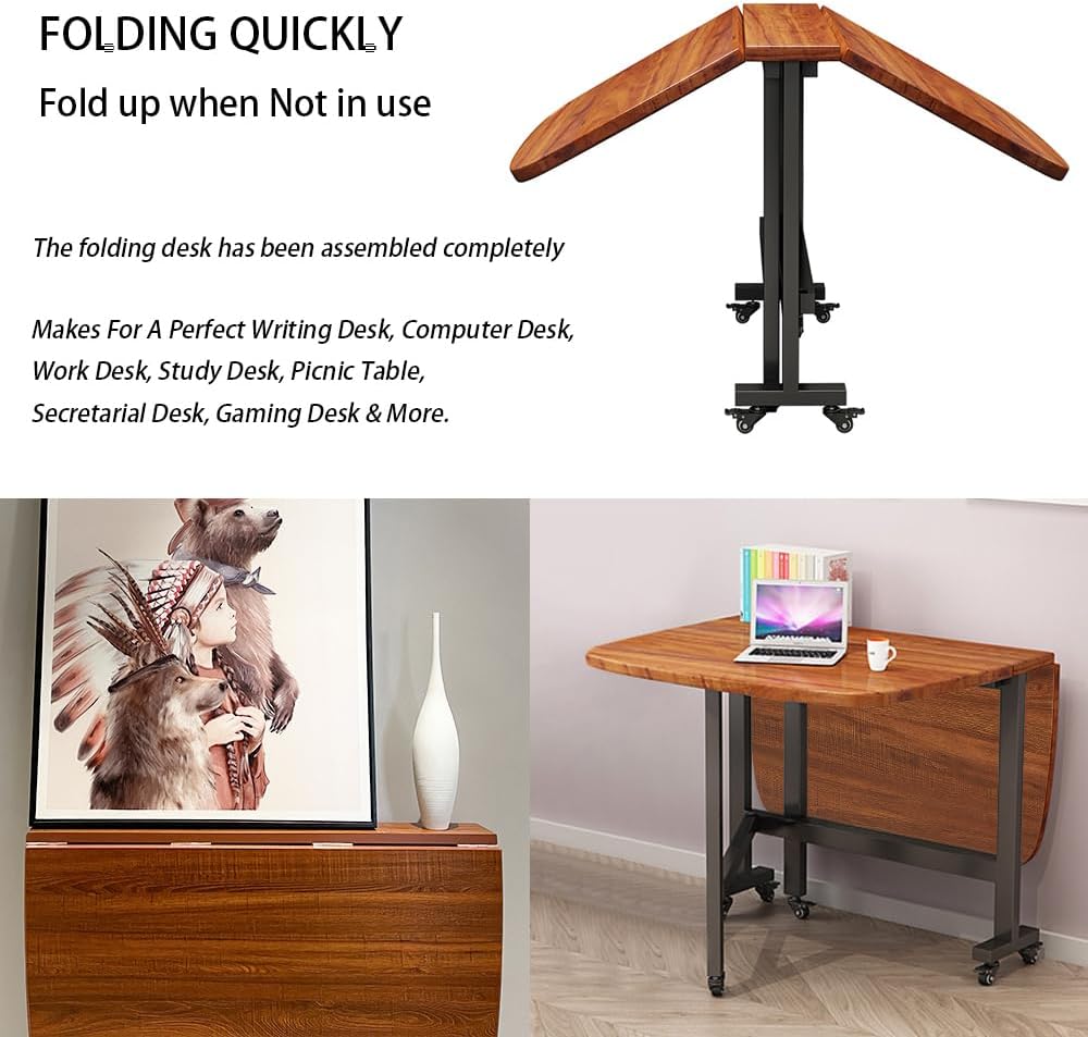 Multifunction Table Drop Leaf Dining Table - 47"  (Brown)