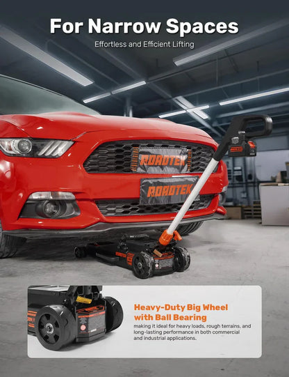 GMax 2-ton electric floor jack is made of low-profile aluminum and steel